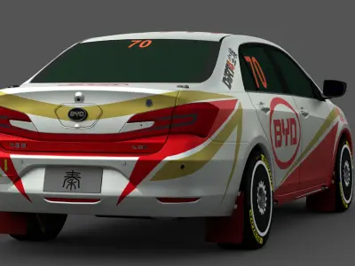 BYD Qin 3D Model Modern Electric Sedan for  Game Use Low-poly 3D model