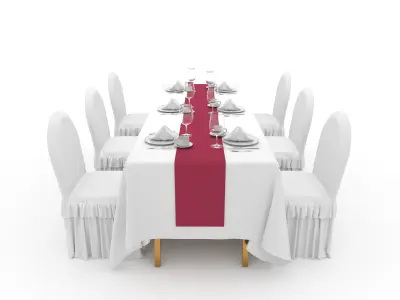 Banquet Table and Chair 115 3D model