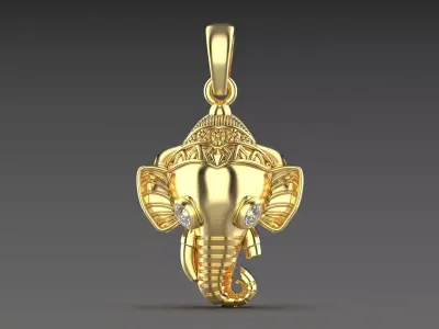 elephant ganesha pendant 3D print model