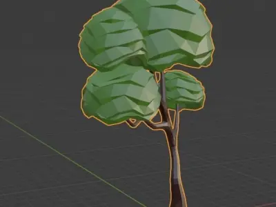 Low Poly Tree 3D model in polygons Free low-poly 3D model