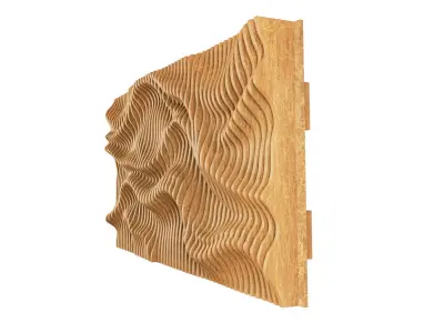 Parametric Wavy Wooden Wall Decor 27- wood cutting machines  3D model