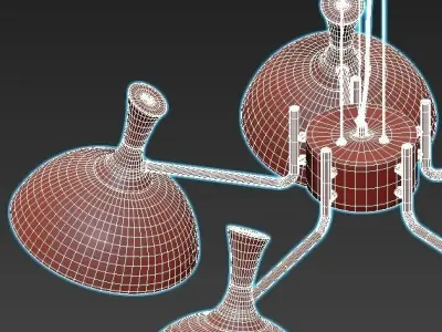 Ambrella-Light-Traditional light chandelier in brass and clea... 3D model