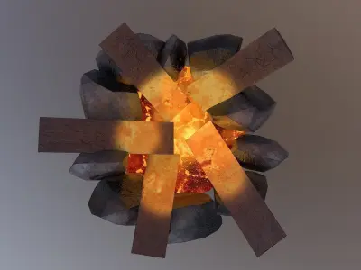 Camp Fire  Free low-poly 3D model