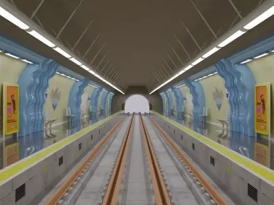 Metro station Paris 3D model