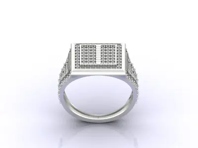 Print Ready STL 3DM  Gents Rings Diamond Men Ring  3D print model 29
