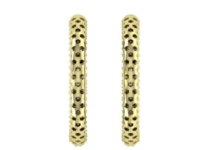 1inch Honeycomb Inside-Outside Diamond Hoop Earrings 3D print model
