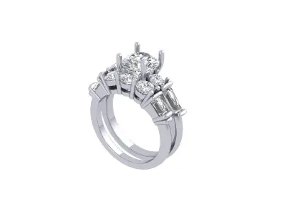 Solitaire Round Stone Ring 3D print model