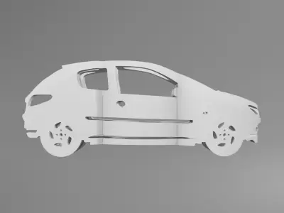 Peugeot 206 - Keychain 3D print model