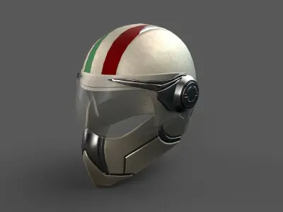 Helmet racer Generic sport scifi ver2 Low-poly 3D model