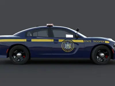 Dodge Charger Hellcat New York State Police  Low-poly 3D model