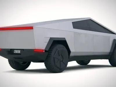 Cybertruck PBR futuristic electric vehicle Low-poly 3D model
