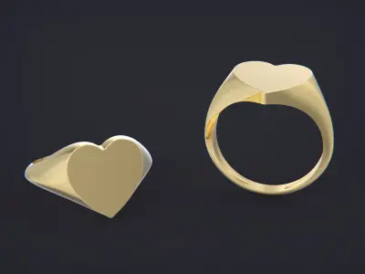 Heart Ring 3D print model