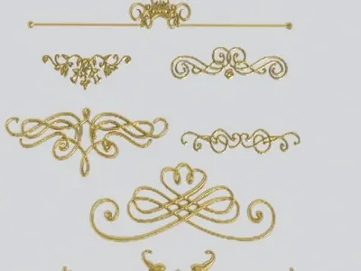 plaster metal ornament decoration 3D model