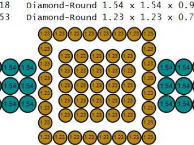 Luxury Square Cluster Diamond Ring 3D print model