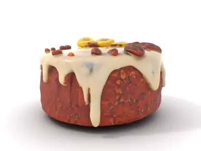 Banana Pecan Cake model pack Low-poly 3D model