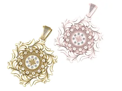 floral pendant 3D print model