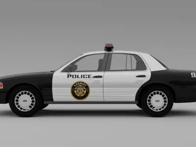 Police Interceptor Low-poly 3D model