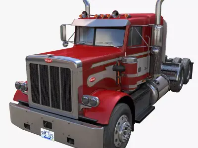 Vintage Peterbilt truck Low-poly 3D model