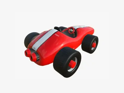 Cartoon Kart F01 Red - Vehicle Racing Design Low-poly 3D model