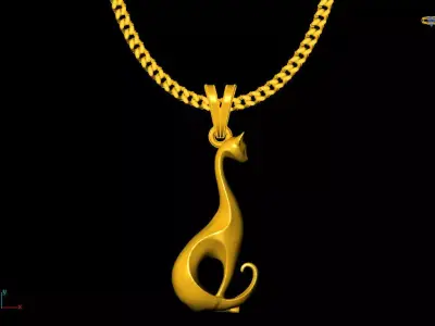 Cat pendant charms - one inch pendant 3D print model
