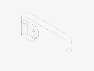 Wall Spout - Luxury - Swivel - Round Low-poly 3D model