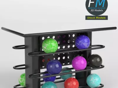 Bowling table rack 2 3D model