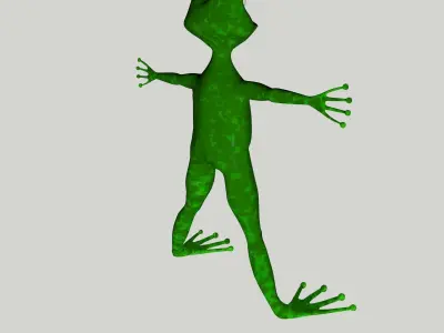 Green cartoon frog 3D model