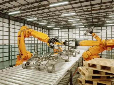 Industrial car manufacturing Low-poly 3D model