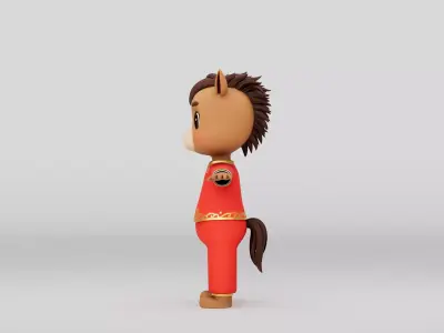Rigged Cartoon Horse 3D model