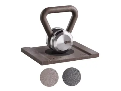 LOVA Kettlebell With Wooden Stand 3D model