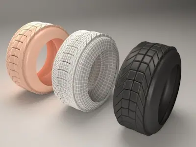 Car tire 3D model Low-poly 3D model