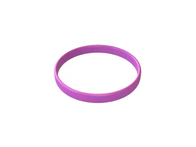 Silicone Wristband v1 007 Low-poly 3D model