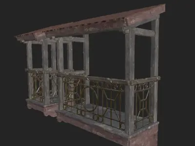Balcony  Low-poly 3D model