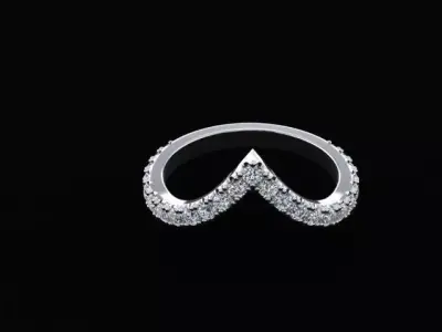 V SHAPED STACKABLE RING WEDDING BAND 3D print model
