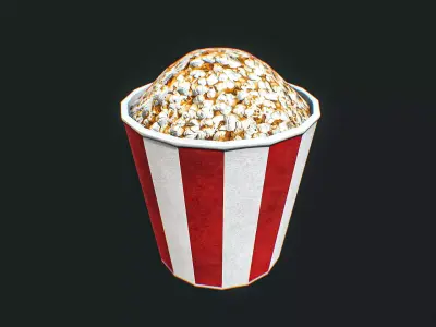 Popcorn Bucket 3D Model Low-poly 3D model