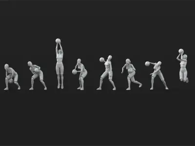  49 Basketball Player figures 3D print model