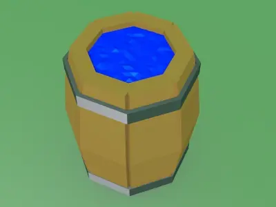 Water Barrel Free low-poly 3D model