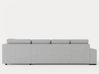 Boss 4 Seater Sofa With Chaise Lounge Right Light Gray Low-poly 3D model