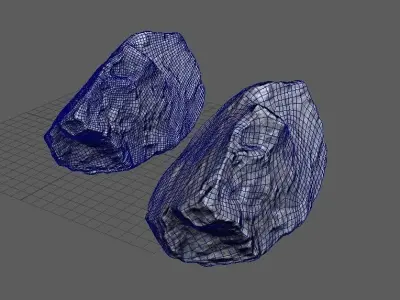 Photoscanned Basalt Rock Free low-poly 3D model