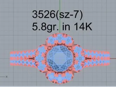 Round Halo Ring 3526 3D print model