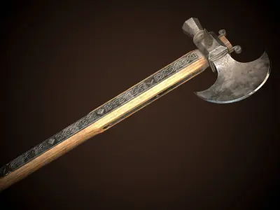 Battle Axe 01 Low-poly 3D model