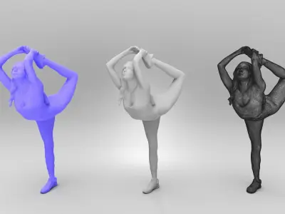 Woman doing gymnastics 343 Low-poly 3D model