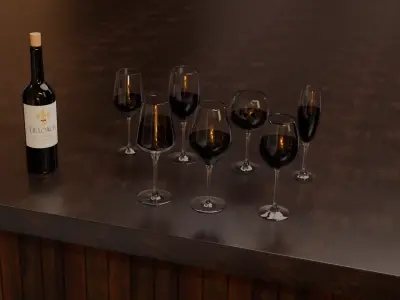 Luxury Wine Glass Pack 3D model