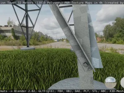 Transmission Tower 32 Meter Low-poly 3D model