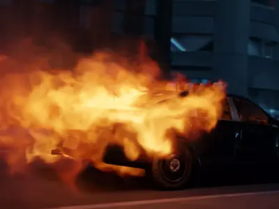 Animated Vdb Car Fire 300 Frames loopable 3D model