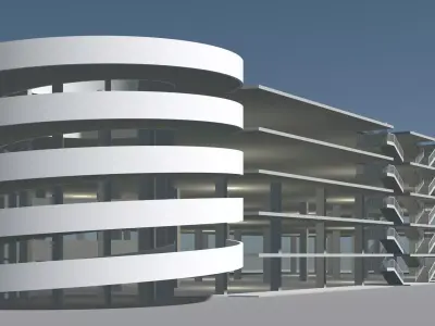 Parking garage building in structure 25-25 3D model