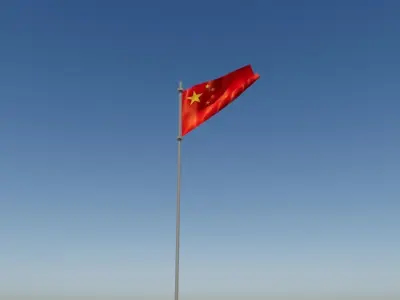 Flag of China Free low-poly 3D model