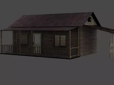wood house Free low-poly 3D model