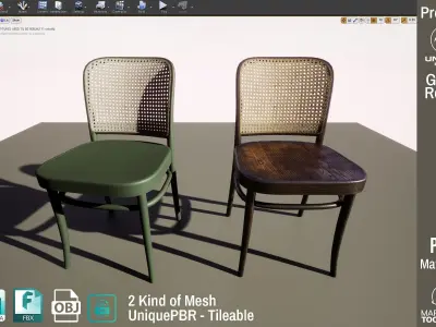 Ton Chair 811 Old wood Design PBR - Lumion - UE4 Low-poly 3D model
