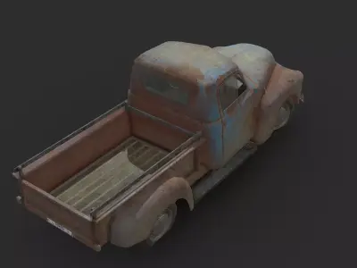 Abandoned Car - GMC 9300 Pickup Truck Low-poly 3D model